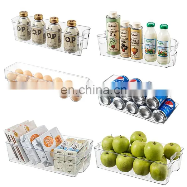 Amazon Hot Fridge Organizers Set Storage Clear Box Bins Bpa Free PET Plastic Food Container Egg Storage Plastic Egg Tray photo-3
