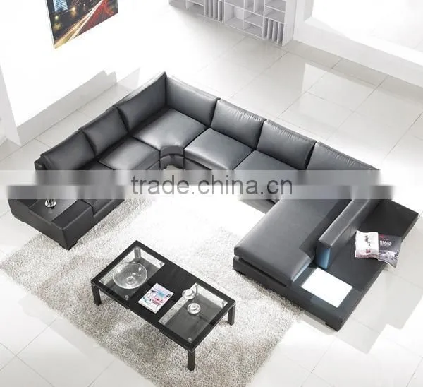 Sofa Furniture Foshan Black and White Leather Sofa