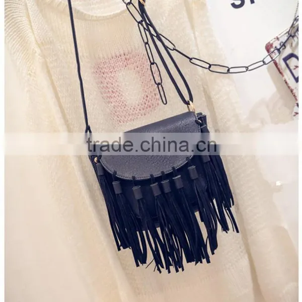 C89204A Fashion Women Suede Fringe Shoulder Bags Tassel Bags Wholesale Handbags photo-3