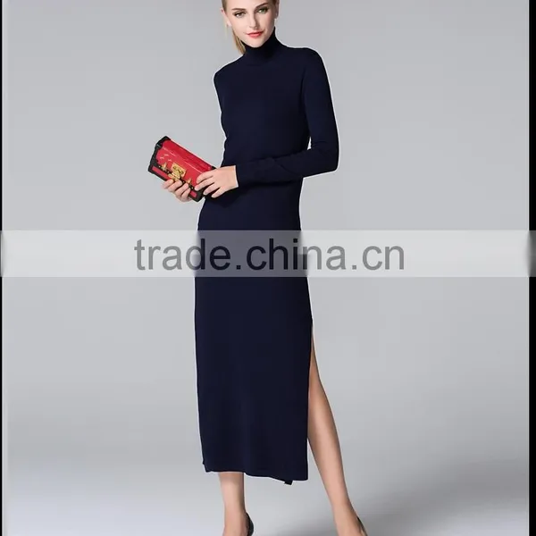 Sexy Split Package Hip Party Knit Sweater Dress for Women photo-3