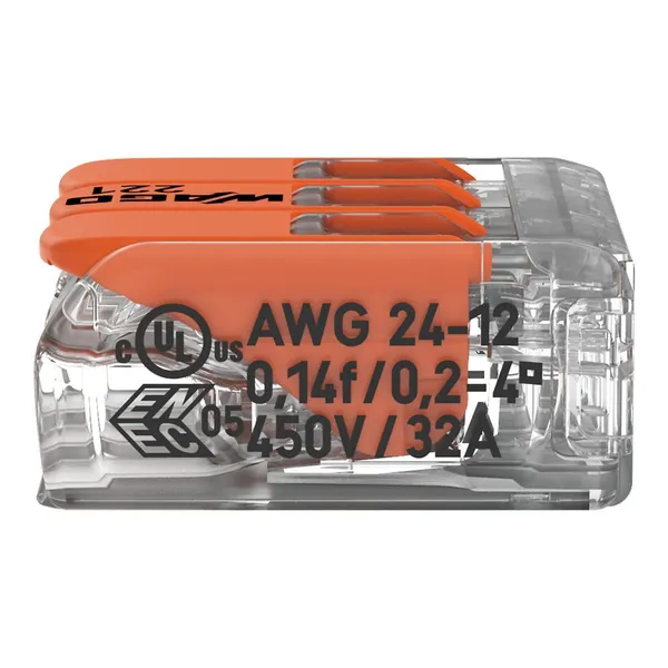 Wago Connectors 221 -413 Junction Box Electrical Reusable Wire Lever 50PCS photo-5