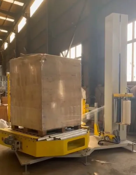 Swing Arm Pallet Winding Plastic Film Packing Machine Online Line Integration