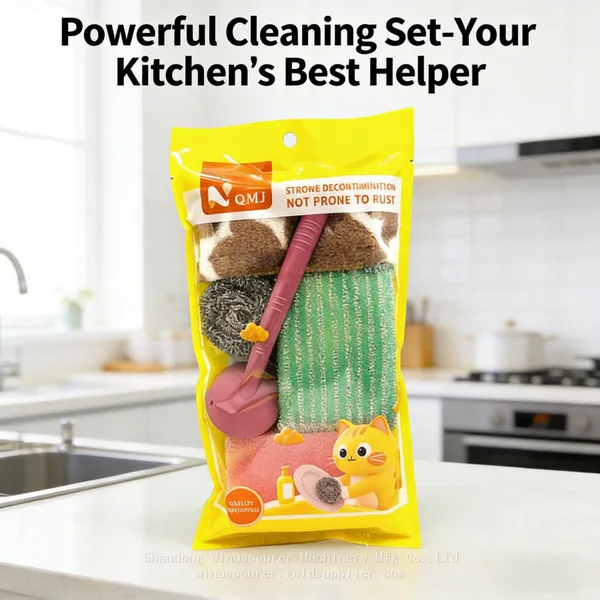 Easy to Clean Stainless Steel Scrubber Rinse Off Grease & Grime Scourer Set for Kitchen Clean photo-5