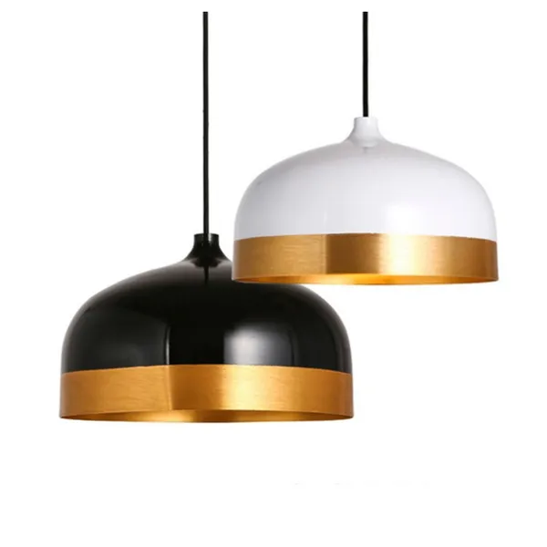 CE E27 Gold Black White Metal Pendant Lights Industrial Hanging Lights For Hotel