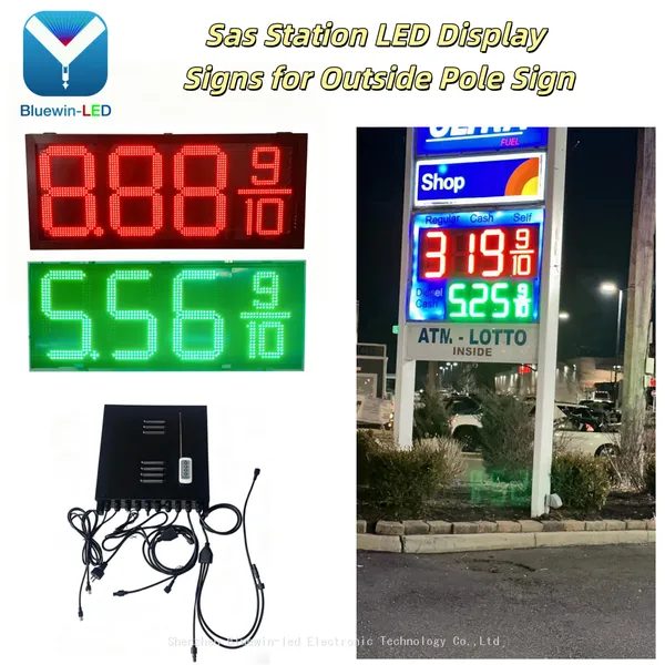 Smart Control System Weatherproof LED Gas Price Display Screen for Petrol Filling Station