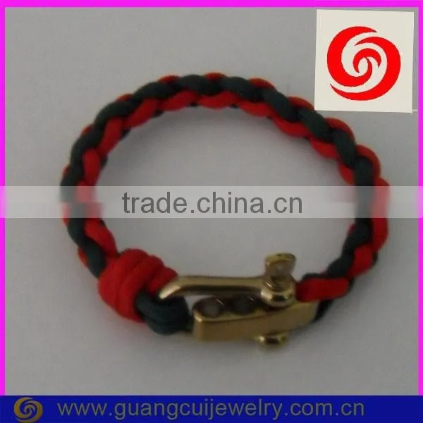 Fashion Stainless Steel Gold Clasp 550 Red in Black Color Paracord Bracelet photo-6