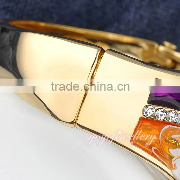 Leaf Shap Hot Selling Sex Sikh Kara Crystal Bracelet Bangle photo-5