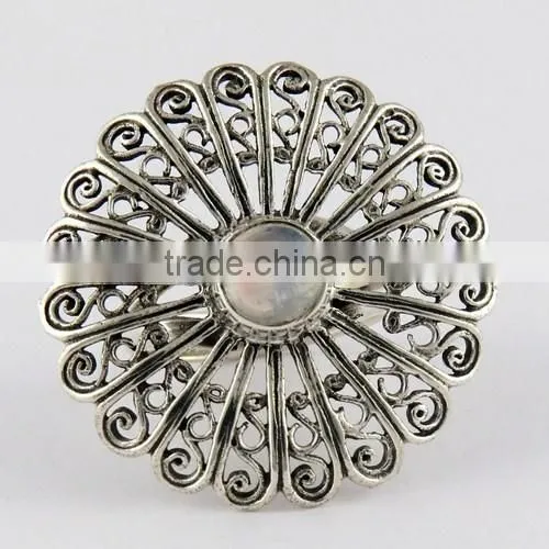Deluxe Rainbow Moon Stone Ring, Gemstone Silver Jewelry, Handmade Silver Jewelry photo-2