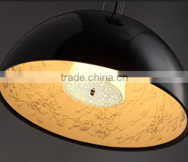 Modern Led Round Pendant Light Iron Pendant Lamps Resin Pattern Hanging Lamps Frosted Glass Pendant Lighting photo-3