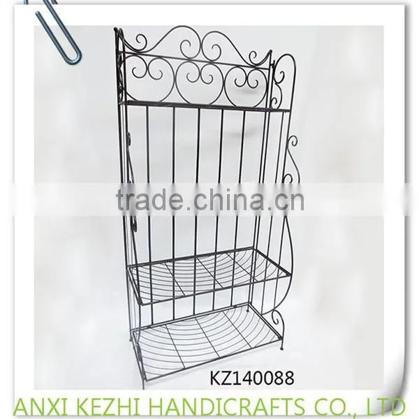 KZ140121 4 Tier Wrought Iron Tall Standing Corner Kitchen Rack photo-6