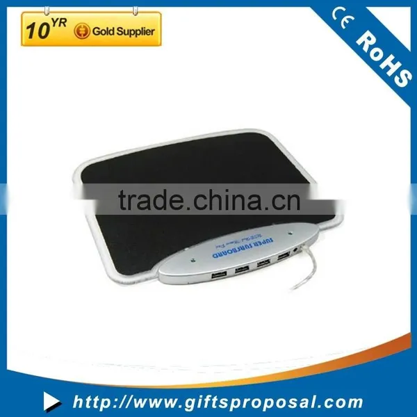 Muti-function Mouse Pad With 4-Port USB2.0 Hub Show Blue LED Lighting photo-2