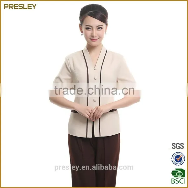 Comfortable Wear Resistant Restautant Women Cleaning Uniform for Hotel photo-3