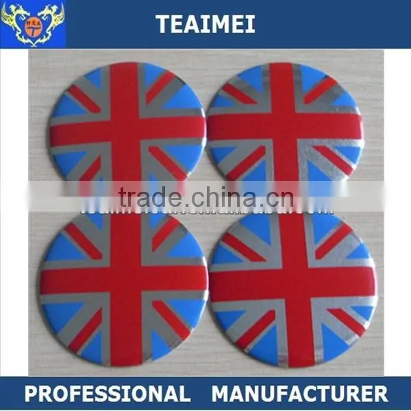 4 PC Chrome Auto Wheel Badge Emblem Sticker For Car Wheel Center Cap