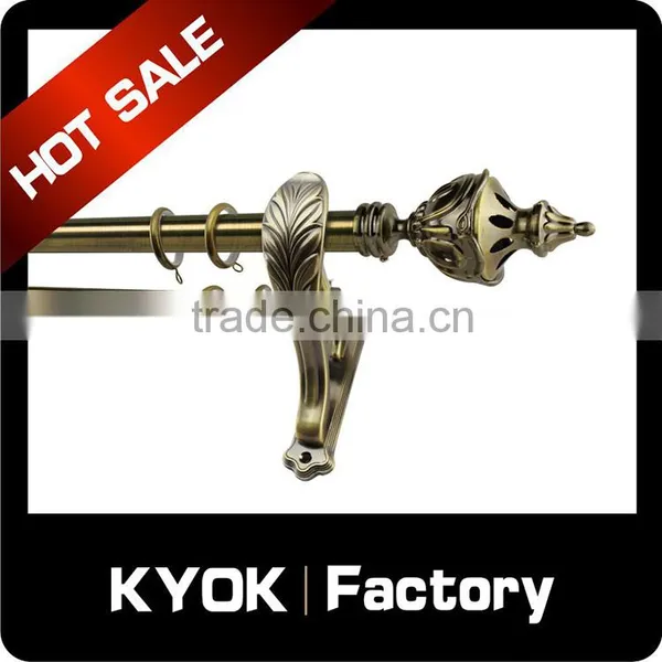 Foshan Experienced Curtain Rod Supplier, Best Sell Antique Bronze Double and Single Curtain Pipe, Aluminum Finials Muslim Style photo-5