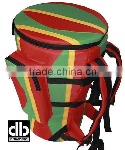 African Djembe Drums Gig Bag PRO Nylon Red Rasta photo-4