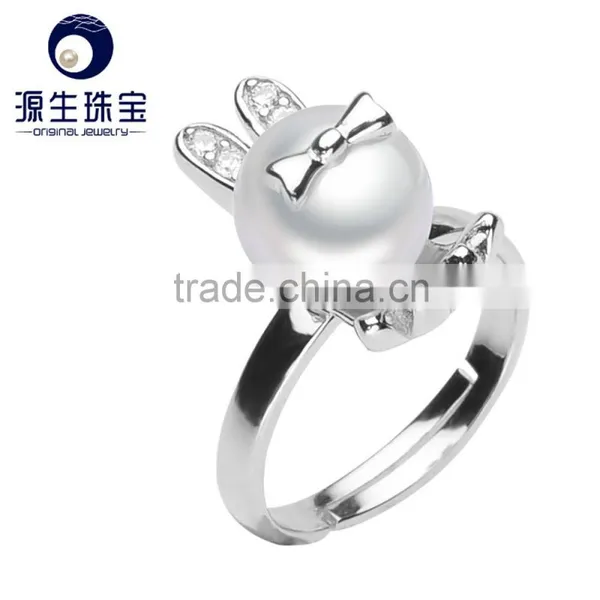 AAA Quality Freshwater Pearl Ring Designs Silver Pearl Gemstone Ring photo-5