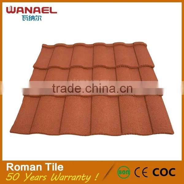 Spanish Red Cheap Metal Roof Tiles, Stone Coated Metal Roof Tile photo-2