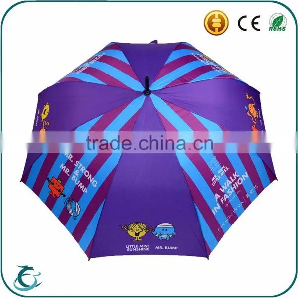 China Brand Wholesale Durable Fiberglass Ribs Crook Handle Umbrella photo-3