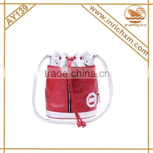 Korean Fashion Candy Color Drawstring Backpack Bucket Bag photo-3