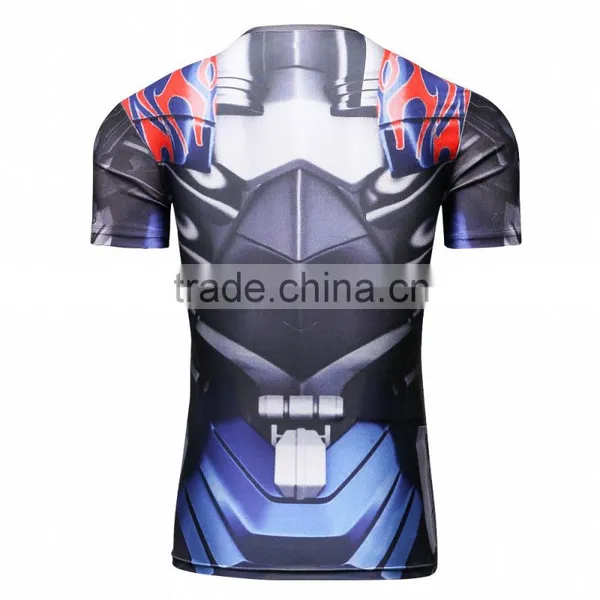 Men Custom Design Dri Fit Sublimated t Shirt Printing Running Tight t Shirt photo-3