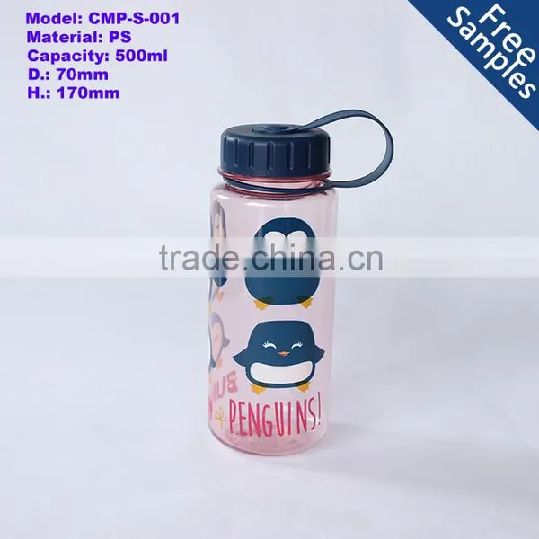 Foodgrade Bicycle Drinking Water Bottle,500ml Bpa Free Plastic Bottles,Portable BPA Free Water Bottle
