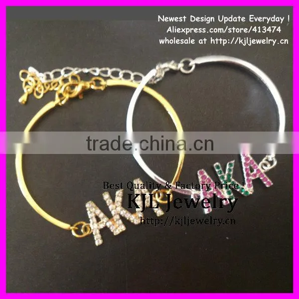 GZKJL-BL0105 Gold Silver Bangle Bracelet, Rhinestone AKA Bracelet