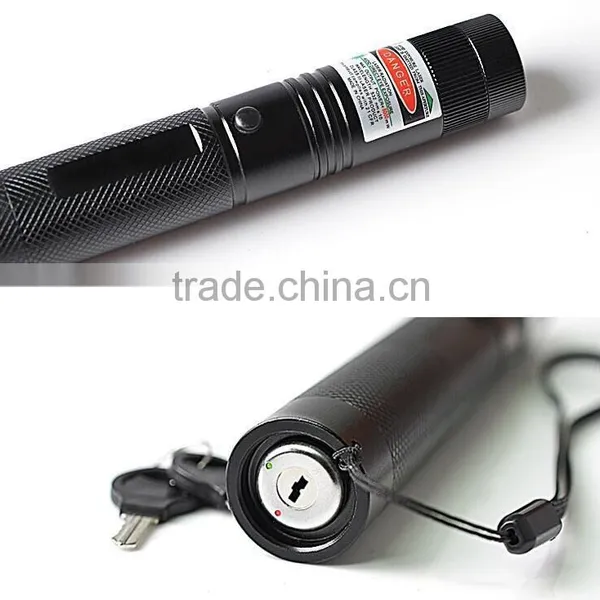 Green High Powered Burning Laser Pointer Lazer Presenter Puntero Verde Caneta Laserpointer + Safe Key Laser Pointer 303 photo-2