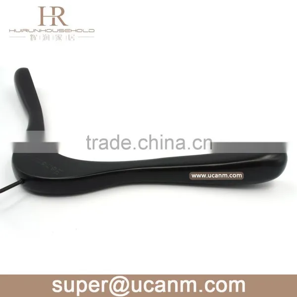 HRW-86I0B Luxury Lotus Wooden Clothes Coat Hanger Balck Finish photo-6
