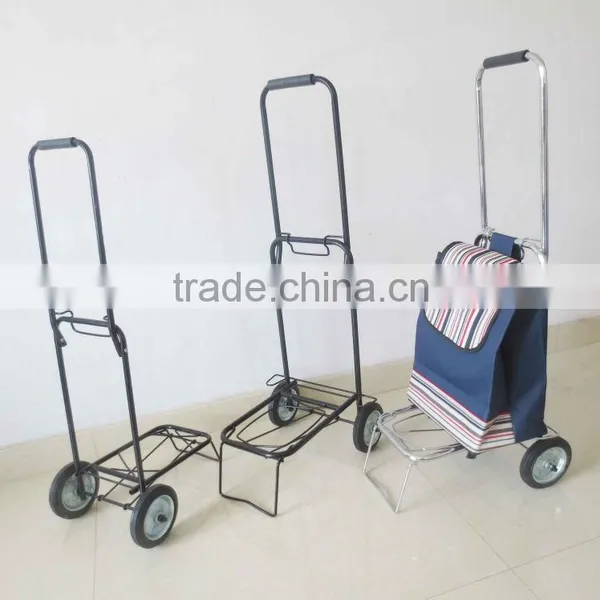 Popular Folding Shopping Cart Pink,metal Luggage Cart