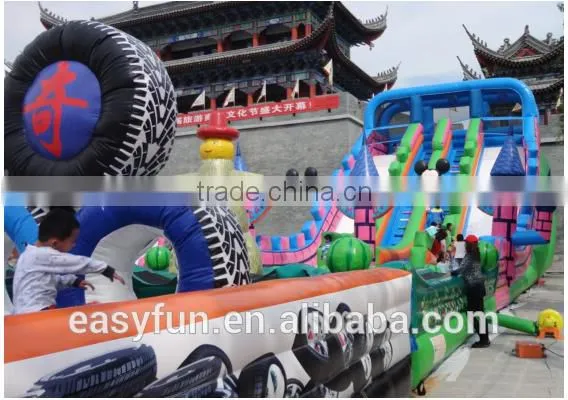 2016 Wholesale Commercial Mickey Beautiful Style PVC 25M*8M*7M Large Size Inflatable Castle With Obstacle Slide Combos photo-2