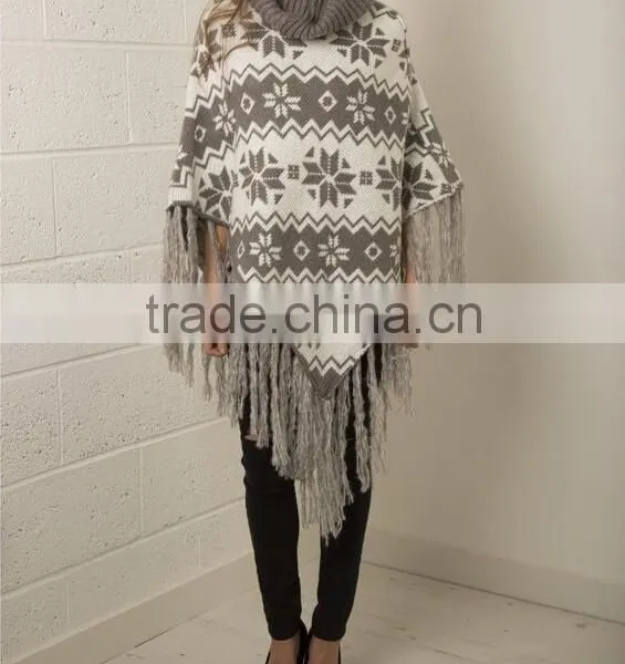 Wholesale Women Knit Poncho, Womens Knitting Pattern Poncho, Poncho Knitwear for Women photo-3