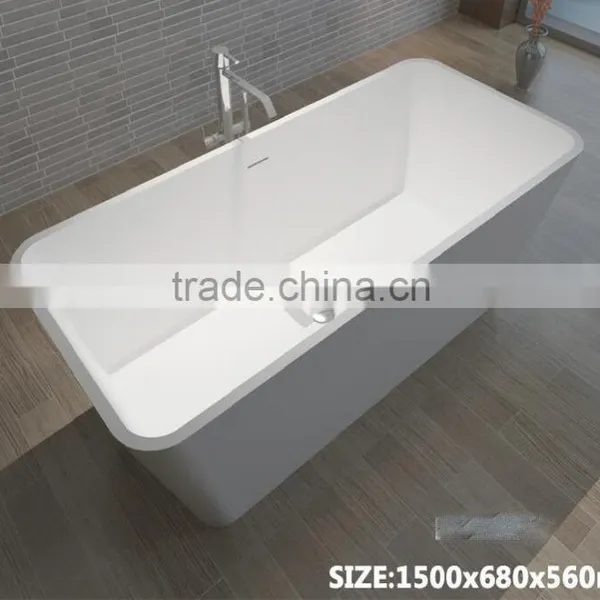 New Design!!!for Home or Hotel Ceramic and Artificial Stone Outdoor Bathtub Wholesale,resin Stone Bathroom Bathtub photo-3