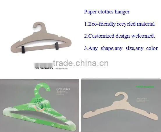 Hot-selling Eco-friendly Recycled Paper Clothes Hanger With Metal Clips photo-3