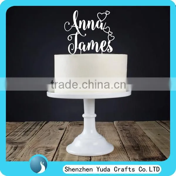 Silhouette Leaning Bride Groom Name Acrylic Wedding Cake Topper photo-5