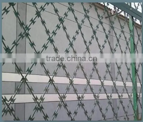 China Metal Enclosure Grills High Security Square Hole Razor Mesh Panels Road Field Fence Wire Dividers With Sharp Razor photo-5