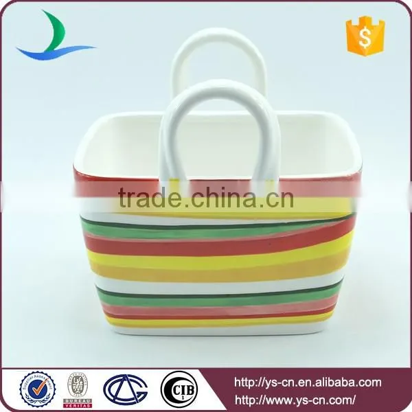 Hand Painted Rainbow Ceramic Frog Basket KitchenWare photo-4