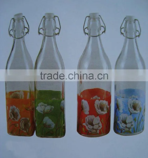 Classic High Quality 1L Glass Beverage Bottles With Clip Wholesale photo-2