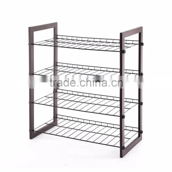 Vivinature 12-pair Shoe Rack Black Steel Wire With Wood Frame photo-4