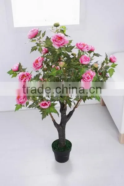 SJ3000102 Indoor Bonsai Peony Flower Plant Plastic Tree photo-6