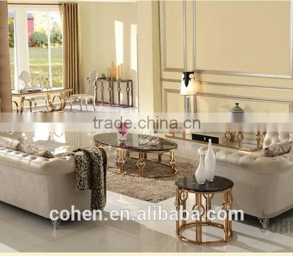 European Style PU Leather Sofa Designs With Crystal ButtonsSF033 photo-2