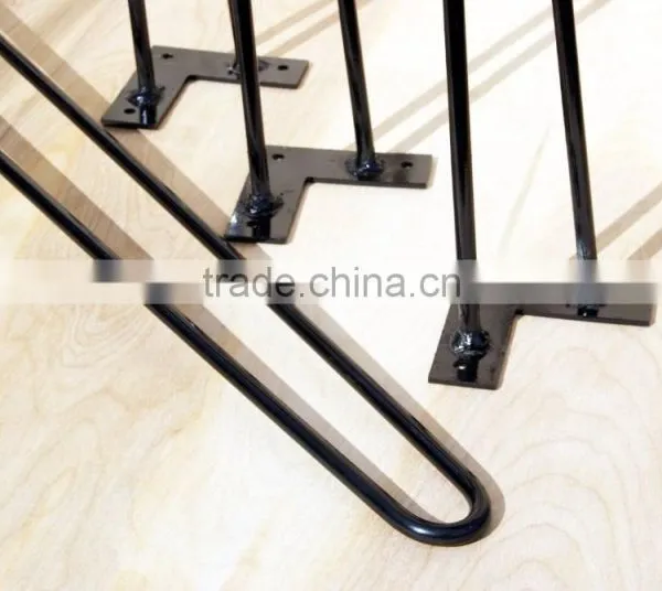 18 Inch 2 Rod Black Mirror Solid Steel Hairpin Leg Wholesale Price photo-3