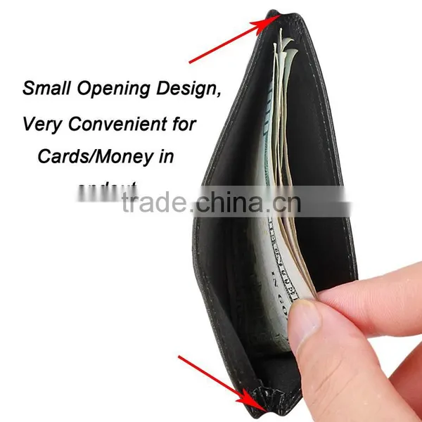 TIANHOOO Black 100% Soft Sheepskin Genuine Leather Credit Card Holder photo-4