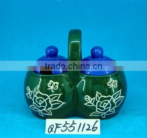 Promotional 2pcs Ceramic Canister Set With Spoon photo-3