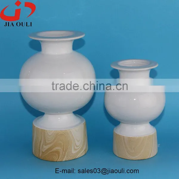 NEW Design Color and Wood Grain Ceramic Flower Vase for Home Decoration photo-2