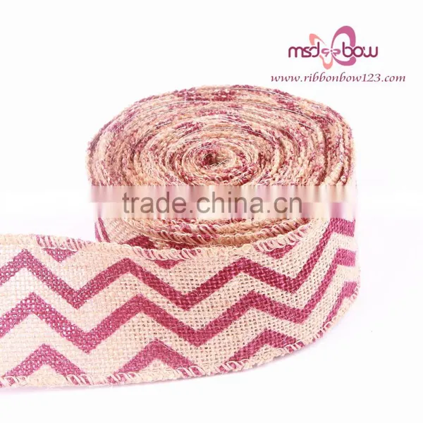 2.5 Inch Jute Ribbon Custom Printed Jute Ribbon Christmas Ribbon photo-4