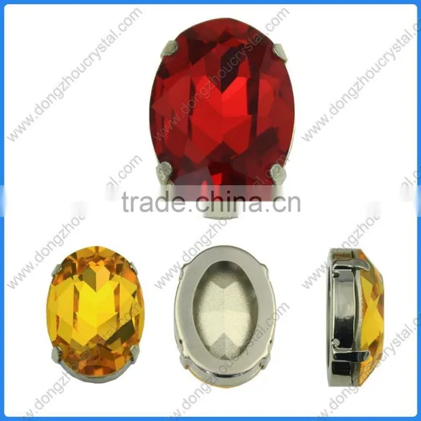 Rhinestone 3002 18*25mm Crystal Vitrail Medium Sew On Foiled Crystal Oval Fancy Stone photo-3