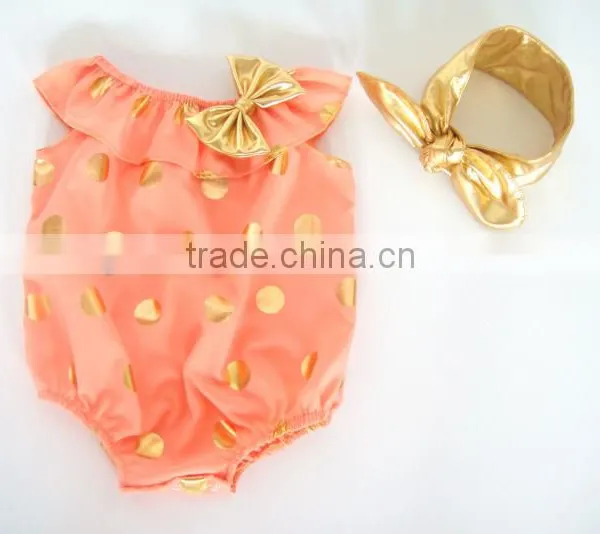 Baby Rompers Wholesale Baby Clothes,gold Polk Baby Rompers,baby Wear photo-2