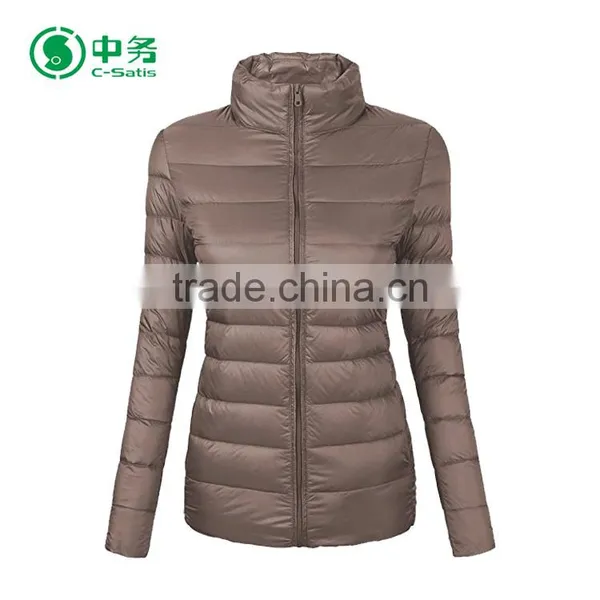 European Style Winter Shiny Ultra Light Thin Foldable Women Goose Down Jacket photo-2
