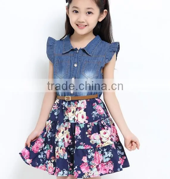 Zm35612a Wholesale Girl Clothing Manufacturer Summer Jeans Dress photo-3