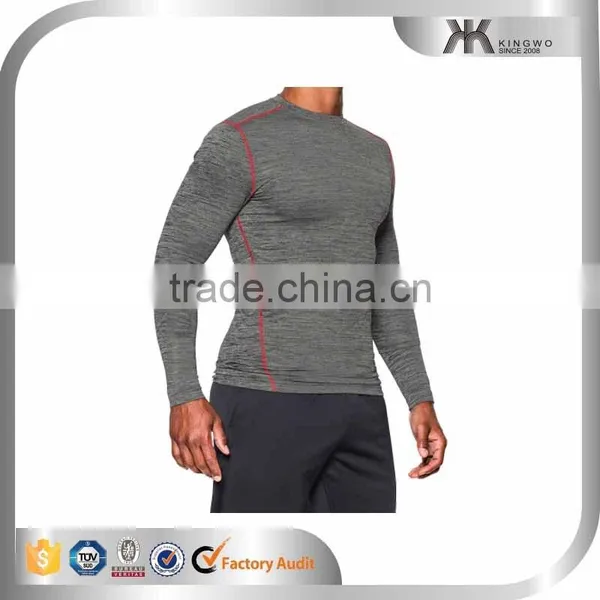 High Quality Dry Fit Nylon Sport Shirt Fitted Sport Shirt Gym Mmucle Fit Design photo-2